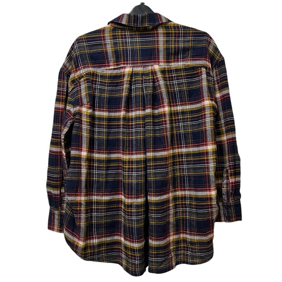 Twelve-O-Two Plaid Button Down Studded Hi/Low Top Size Small - Picture 2 of 6